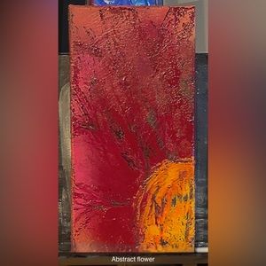 Abstract flower painting 12” x 22”